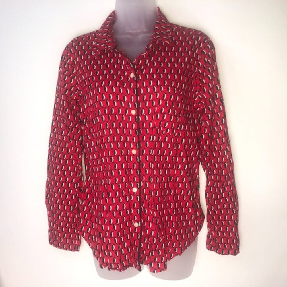Victoria's Secret Pajama Top Red Black White Penguin S/P